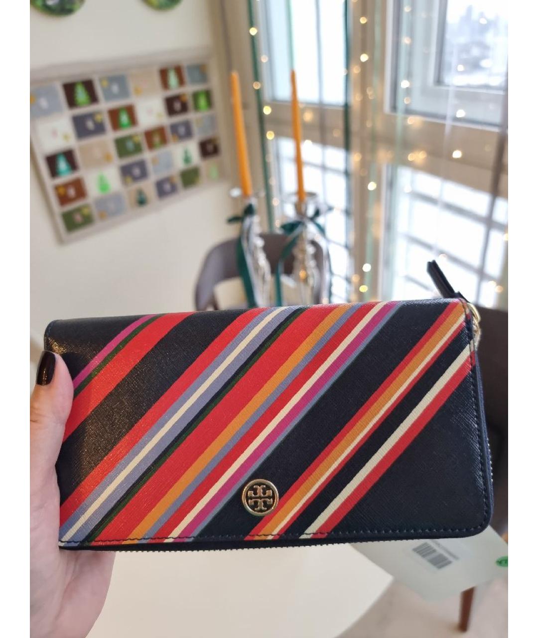 TORY BURCH Темно-синий кожаный кошелек, фото 4