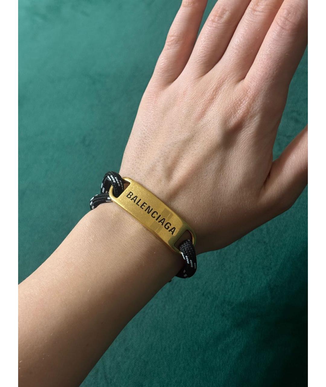 BALENCIAGA Черный латунный браслет, фото 7