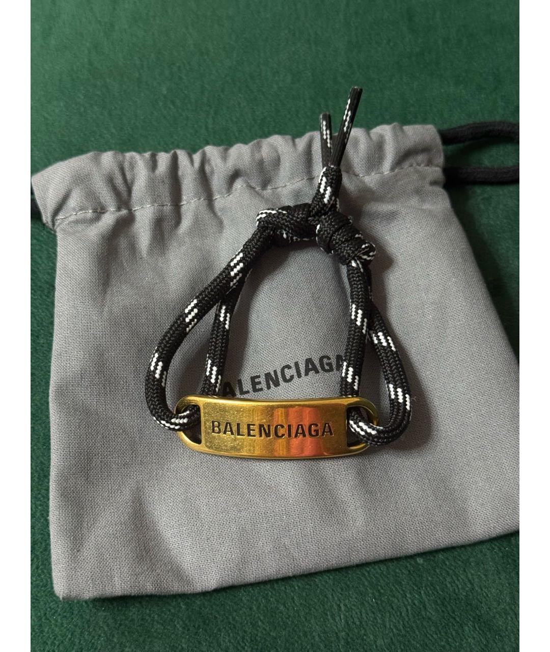 BALENCIAGA Черный латунный браслет, фото 4