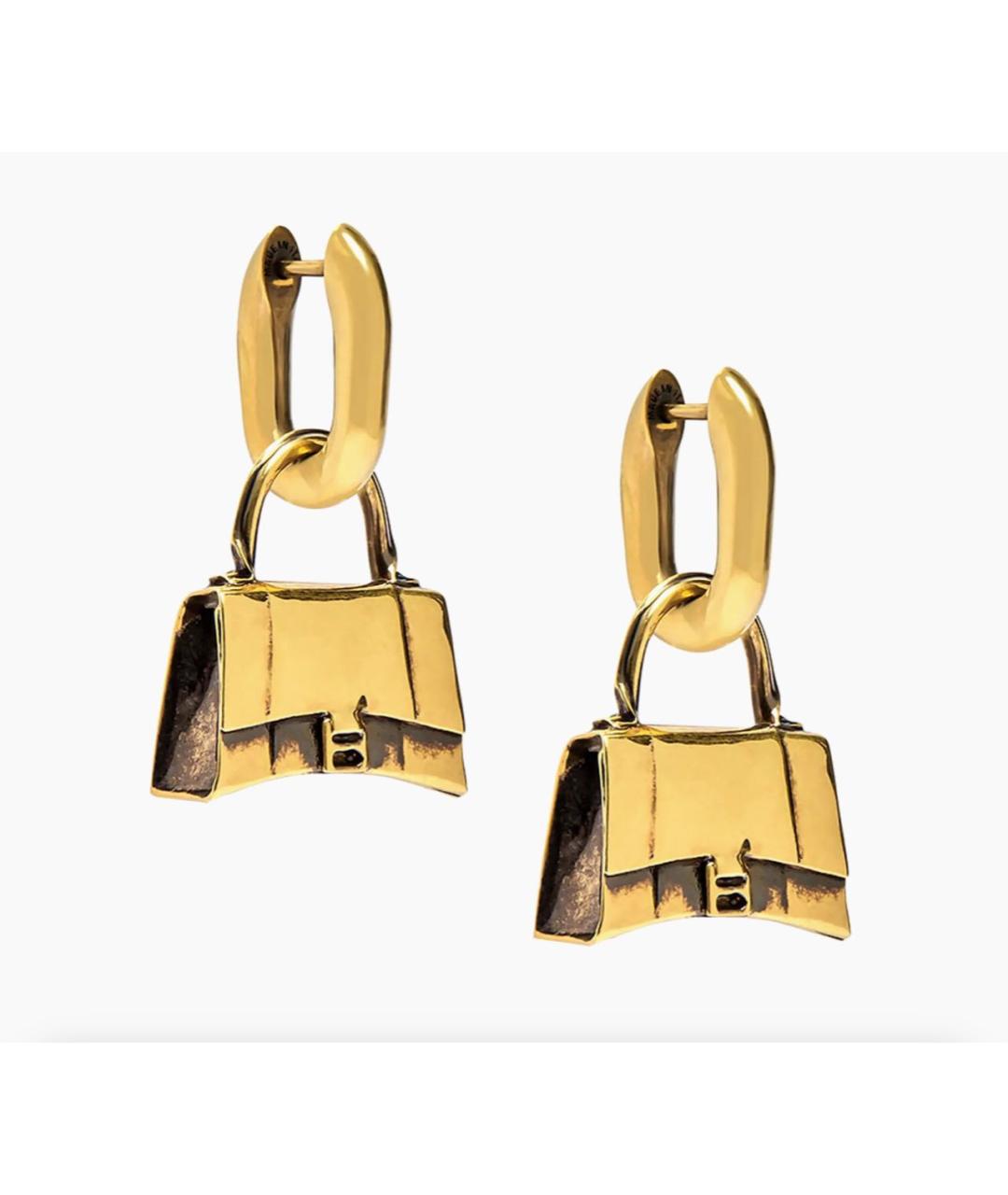 BALENCIAGA Золотые латунные серьги, фото 2