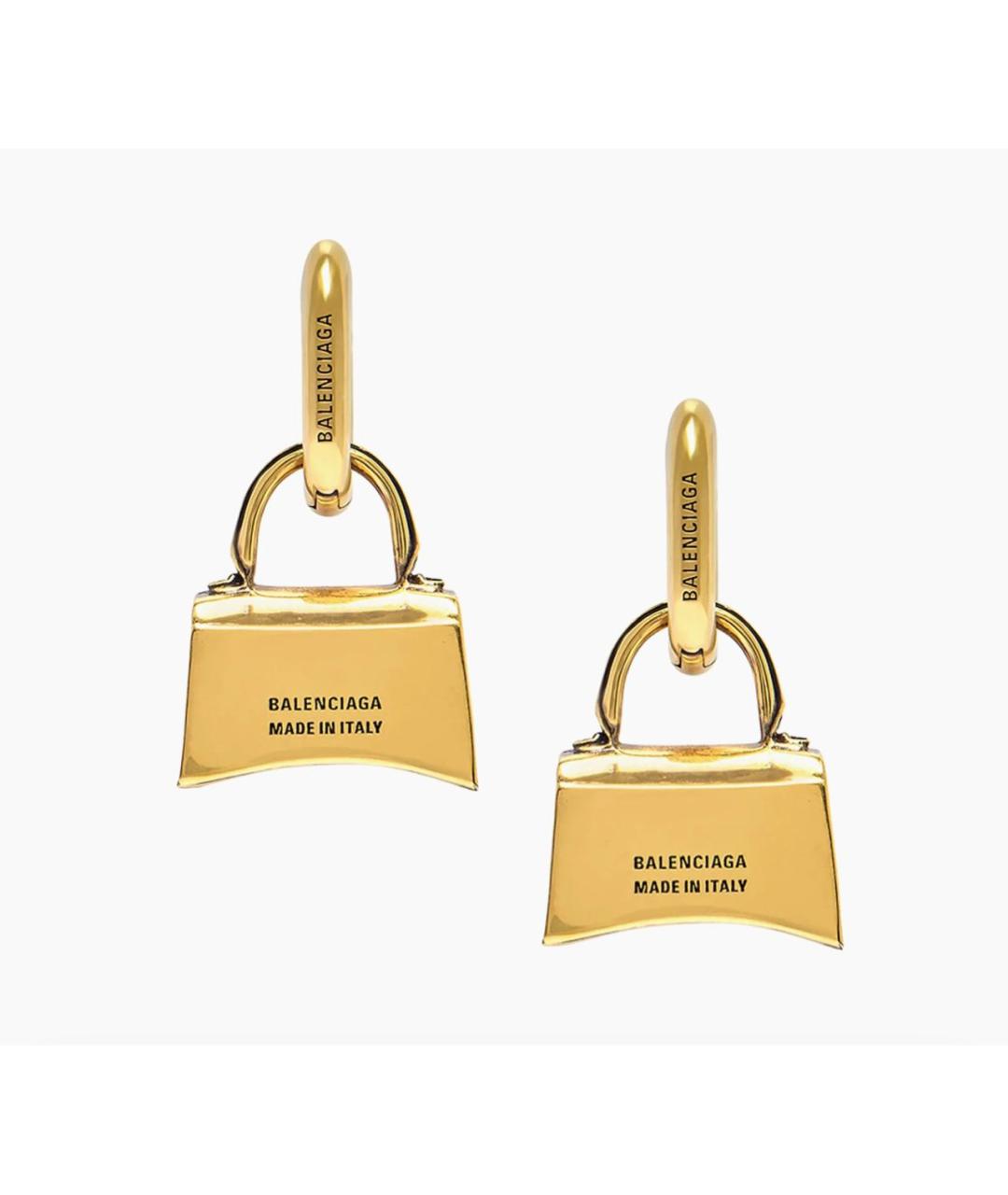 BALENCIAGA Золотые латунные серьги, фото 3