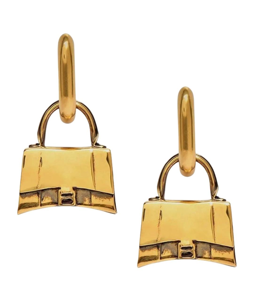 BALENCIAGA Золотые латунные серьги, фото 1
