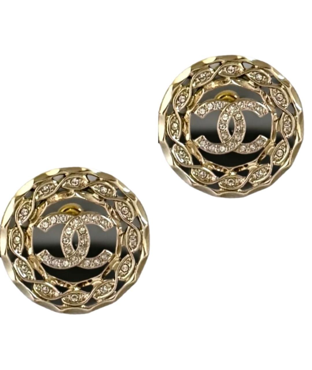 CHANEL Золотые металлические серьги, фото 5