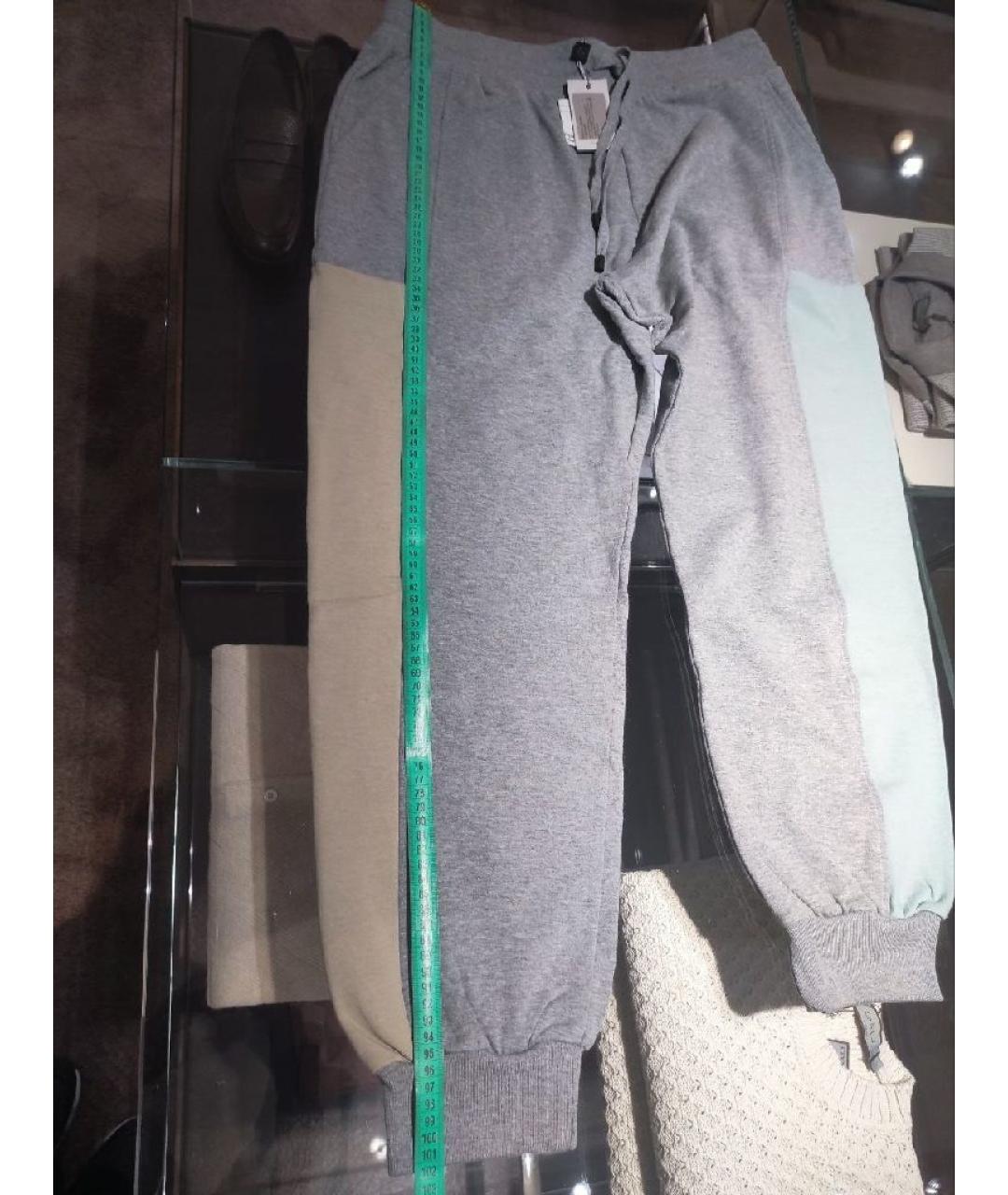 CANALI Серые хлопковые повседневные брюки, фото 2