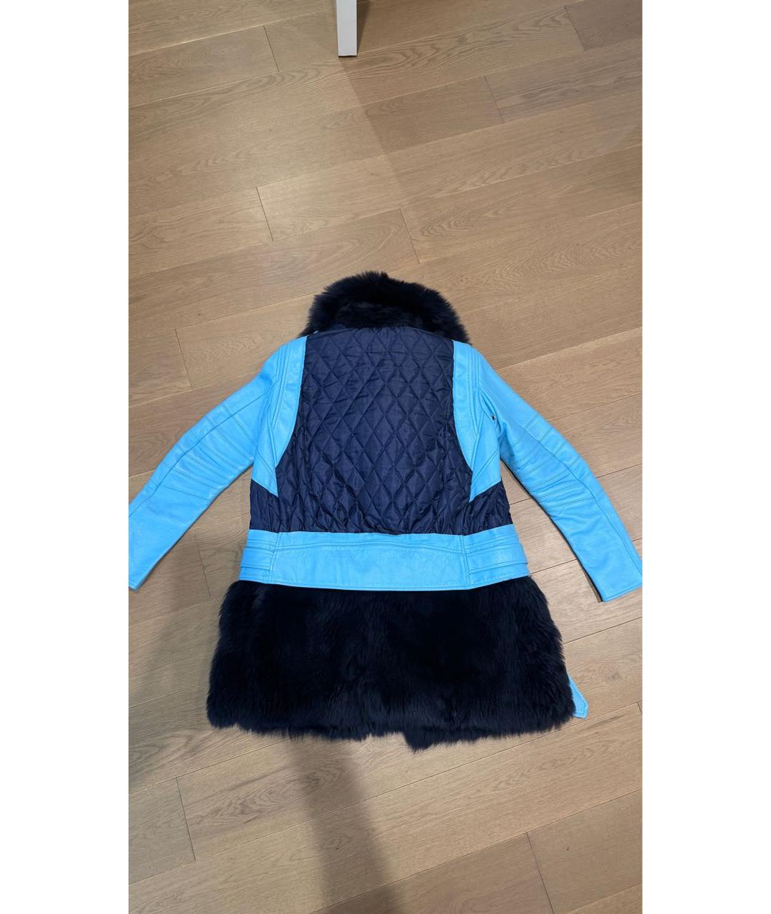 SACAI Синяя кожаная дубленка, фото 2