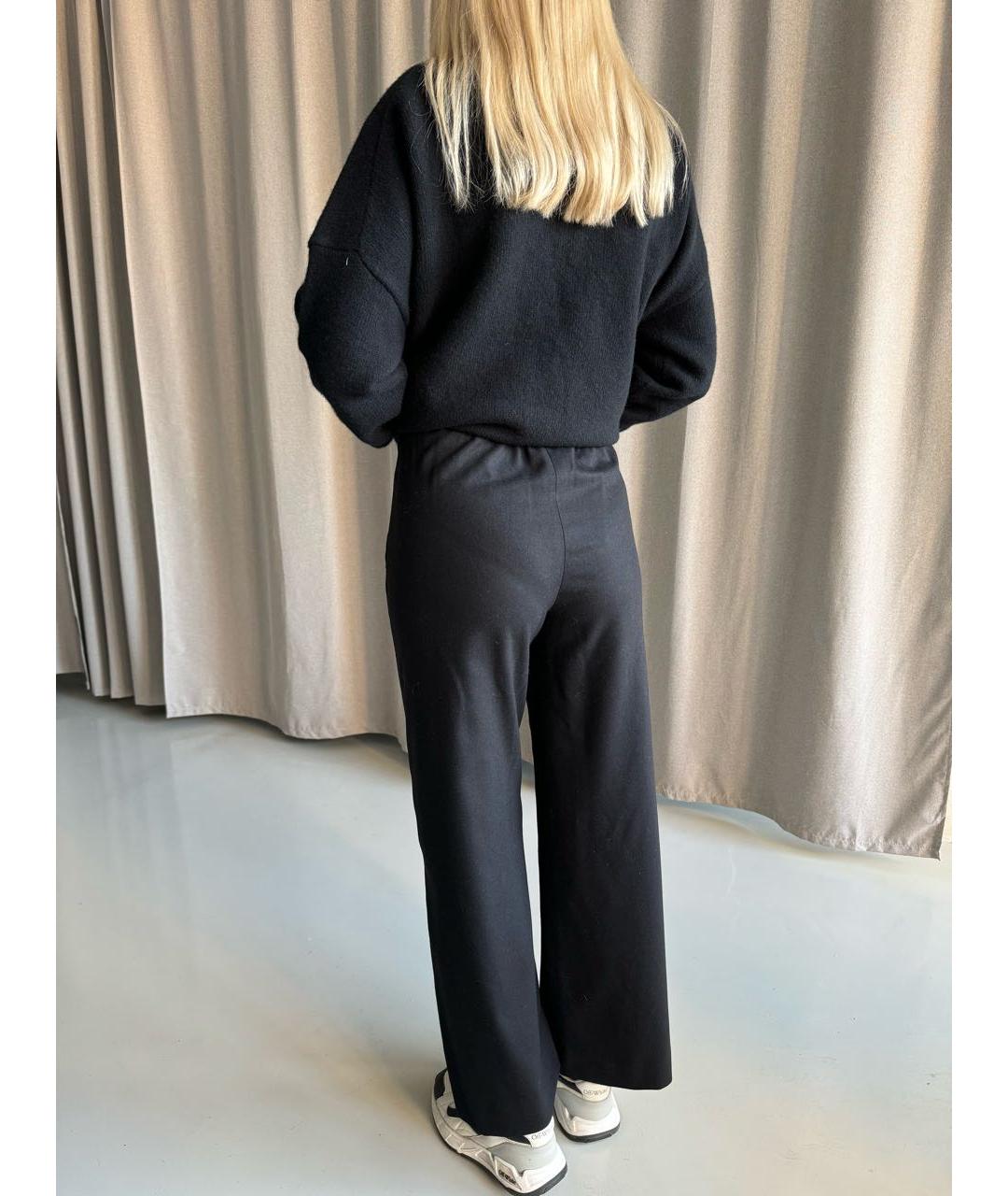 'S MAX MARA Черные шерстяные брюки широкие, фото 3
