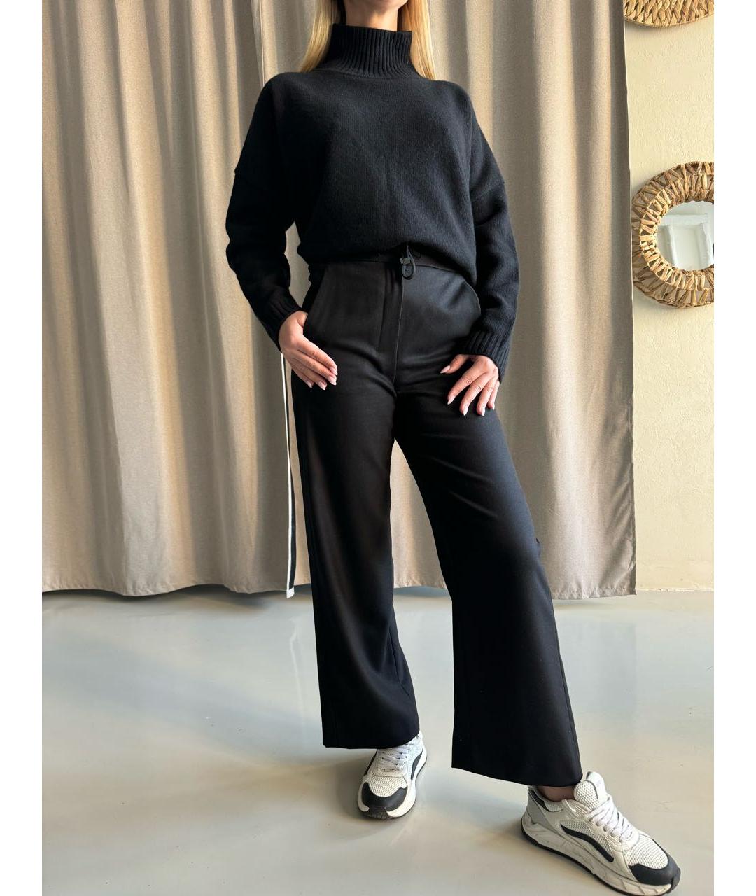 'S MAX MARA Черные шерстяные брюки широкие, фото 2