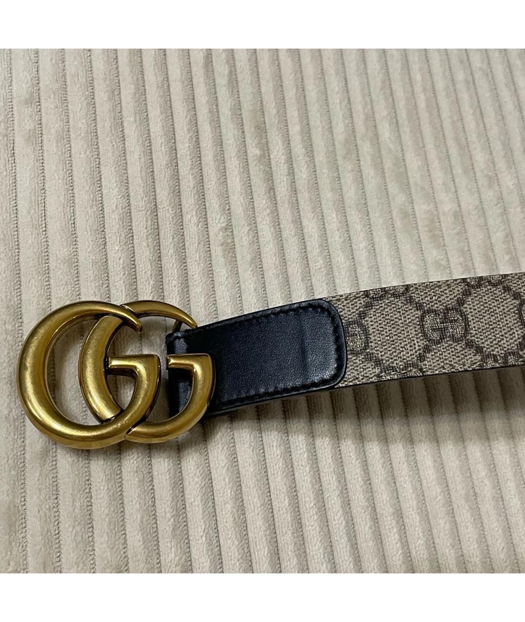 GUCCI Бежевый кожаный ремень, фото 2