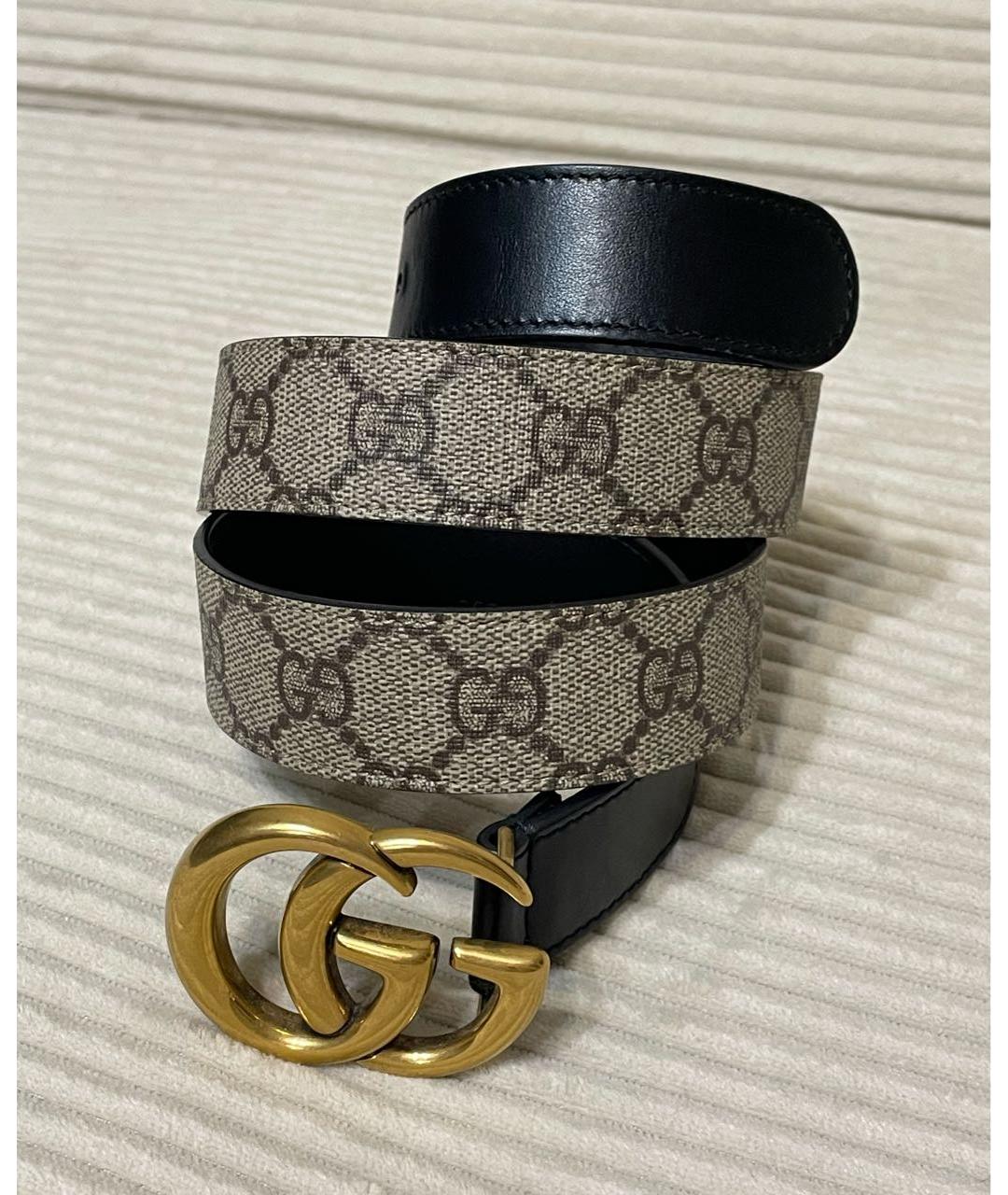 GUCCI Бежевый кожаный ремень, фото 9