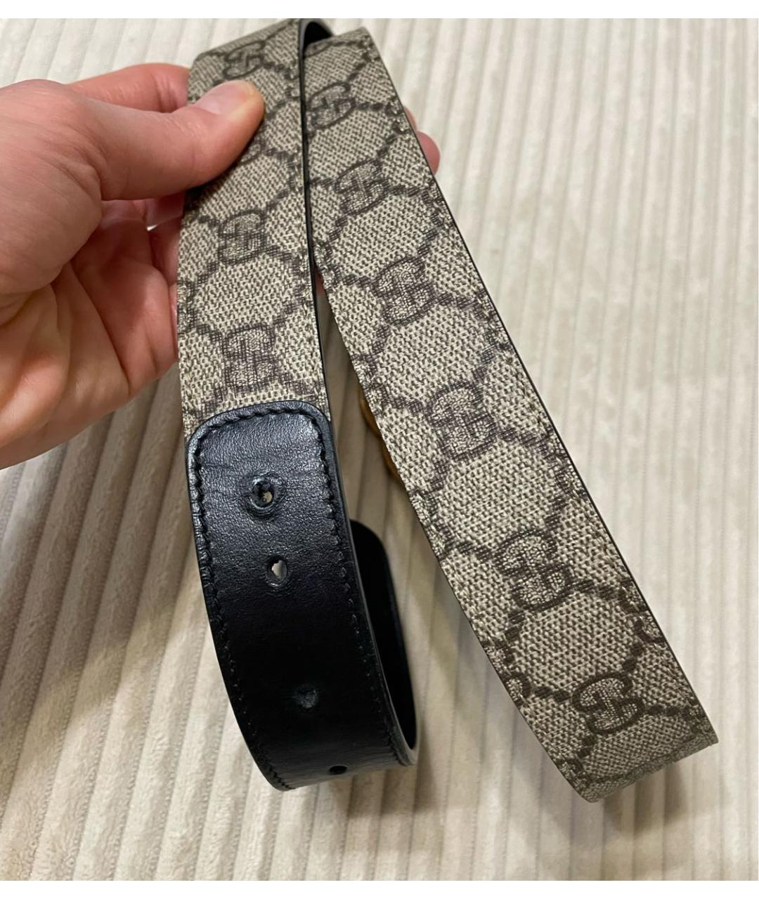 GUCCI Бежевый кожаный ремень, фото 8