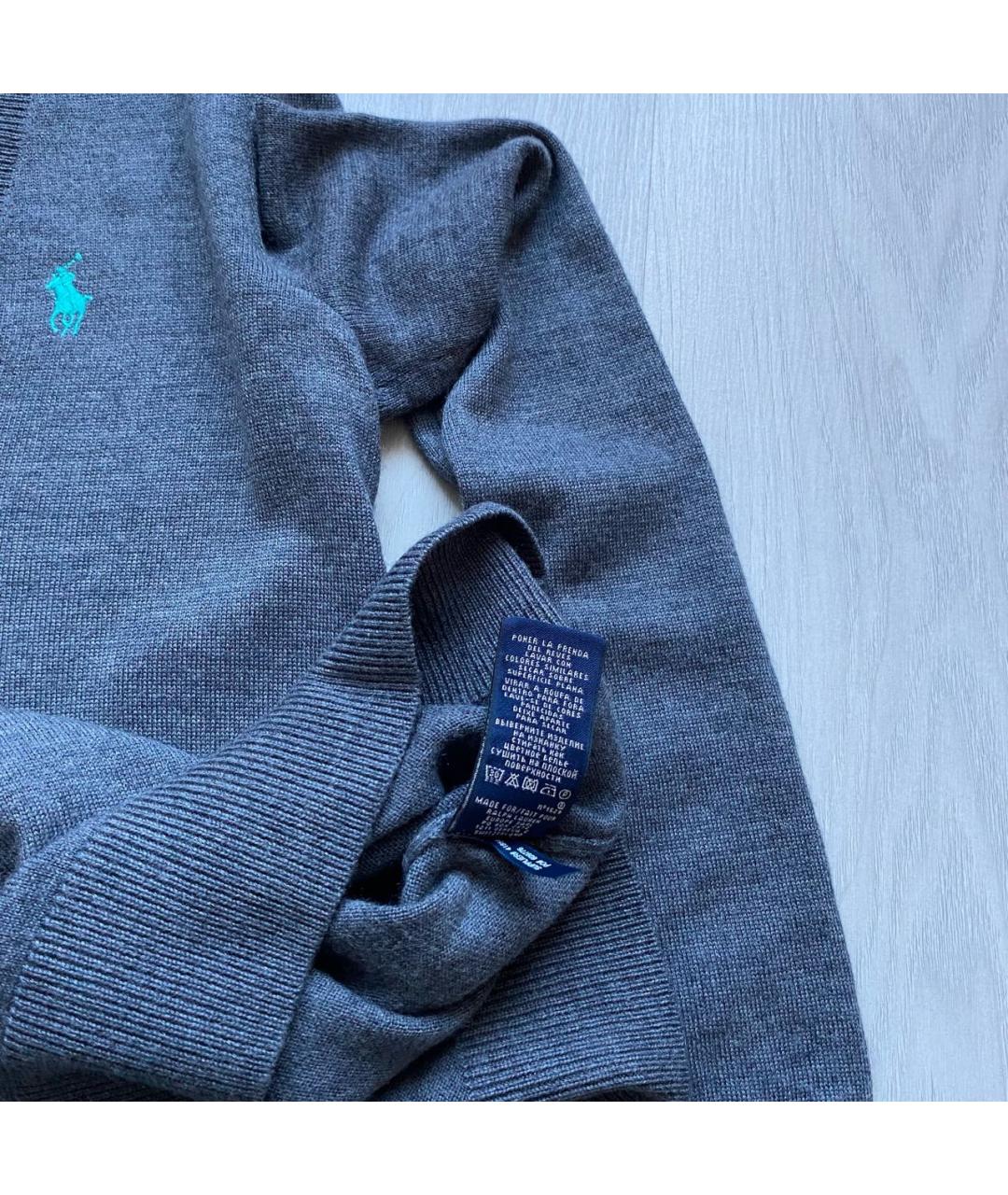 RALPH LAUREN Серый шерстяной джемпер / свитер, фото 5