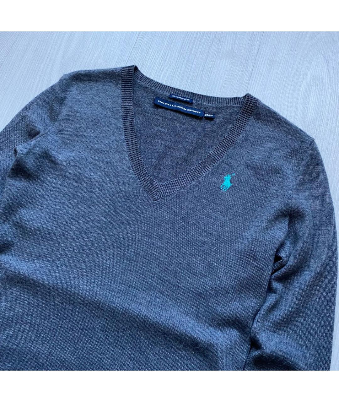 RALPH LAUREN Серый шерстяной джемпер / свитер, фото 2