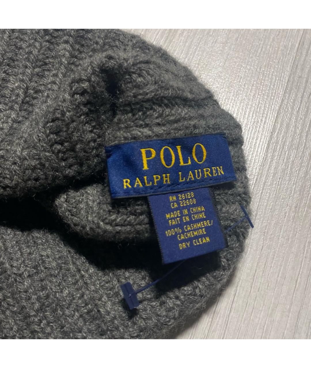 POLO RALPH LAUREN Антрацитовая кашемировая шапка, фото 5