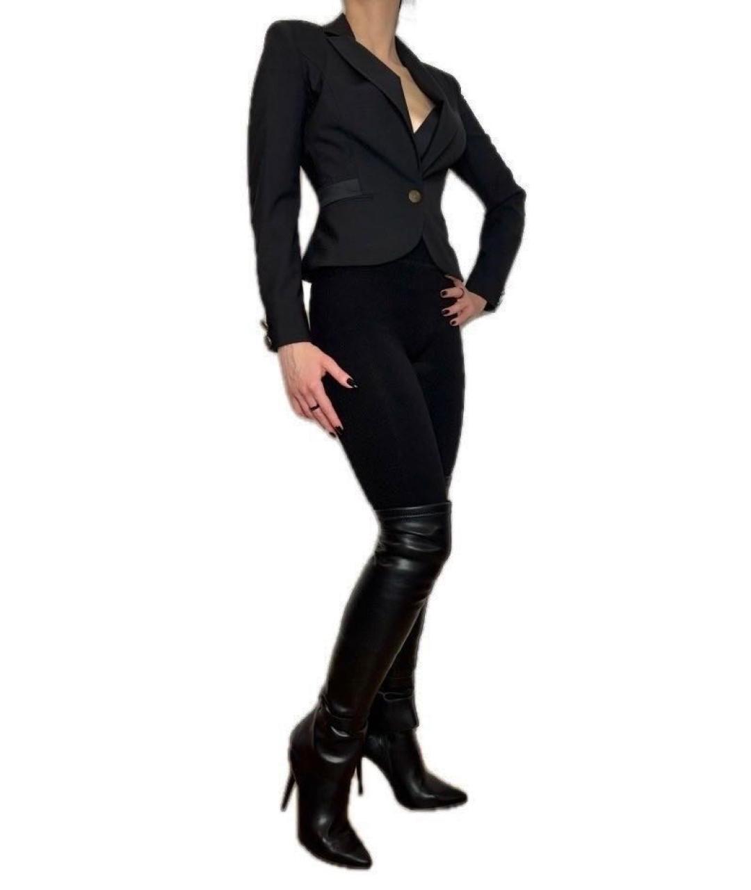 JUST CAVALLI Черный полиэстеровый жакет/пиджак, фото 4