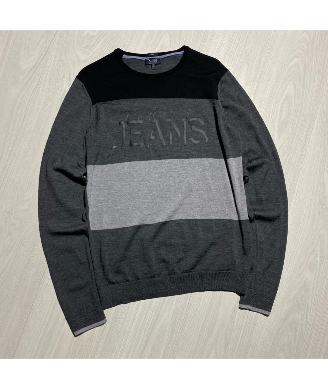ARMANI JEANS Антрацитовый шерстяной джемпер / свитер, фото 5