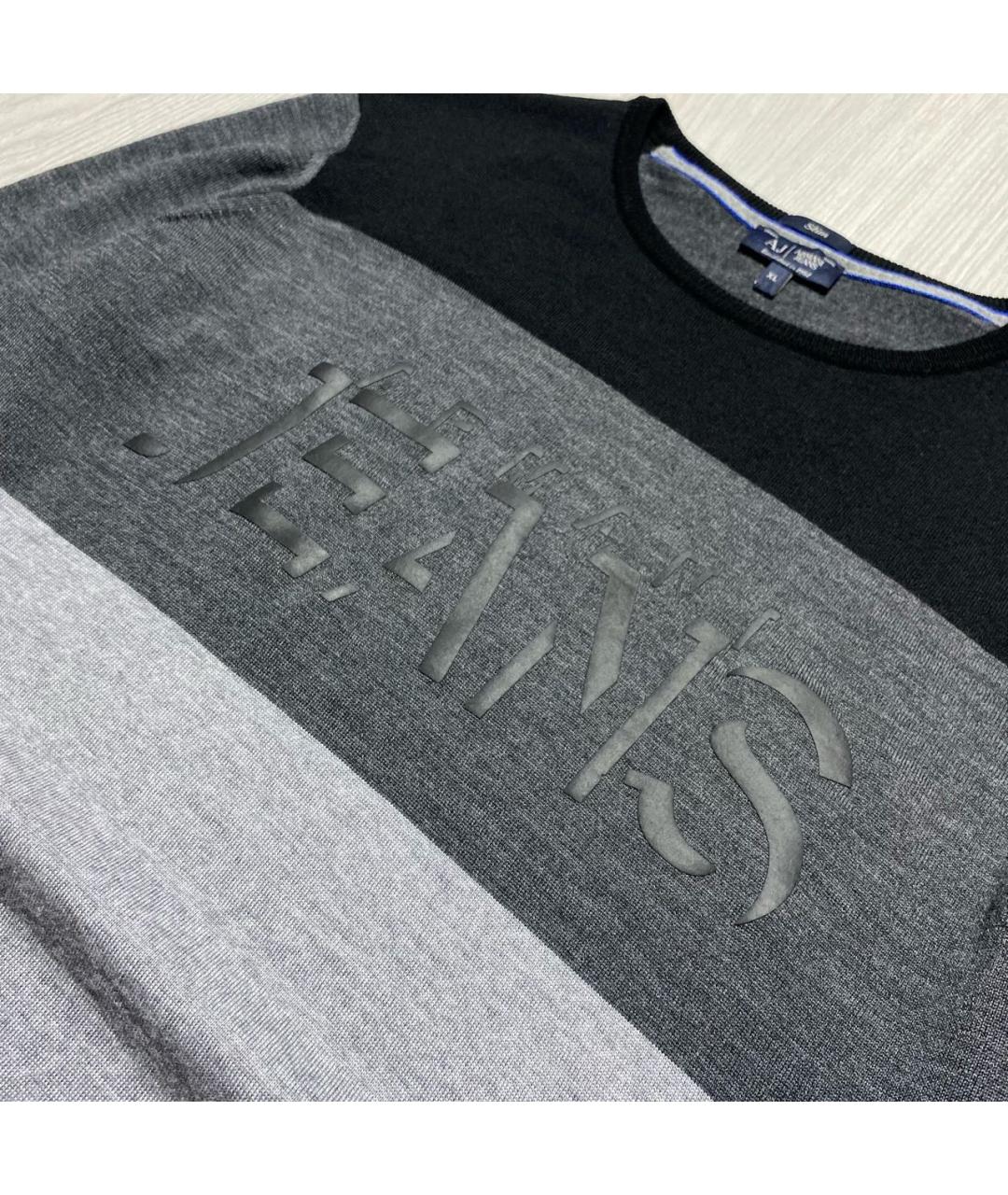 ARMANI JEANS Антрацитовый шерстяной джемпер / свитер, фото 3