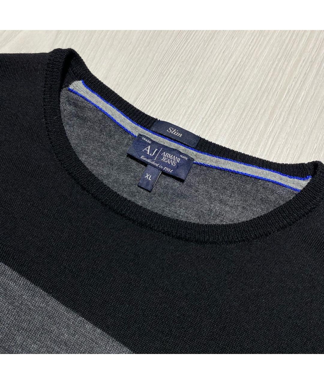 ARMANI JEANS Антрацитовый шерстяной джемпер / свитер, фото 4