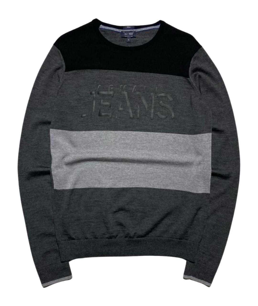 ARMANI JEANS Антрацитовый шерстяной джемпер / свитер, фото 1