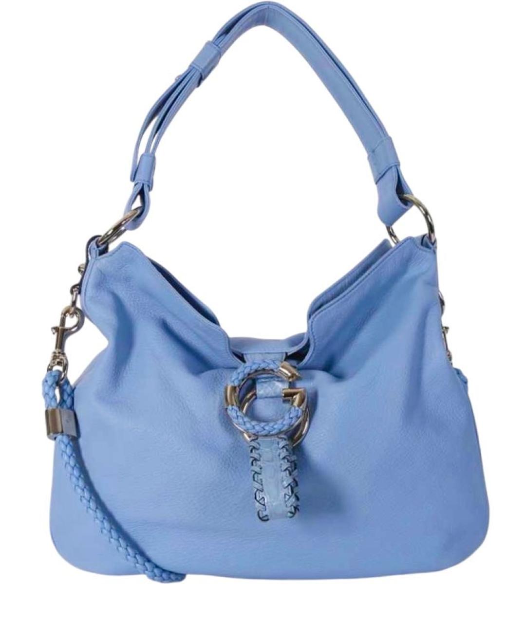 GUCCI Голубая сумка с короткими ручками из экзотической кожи, фото 1