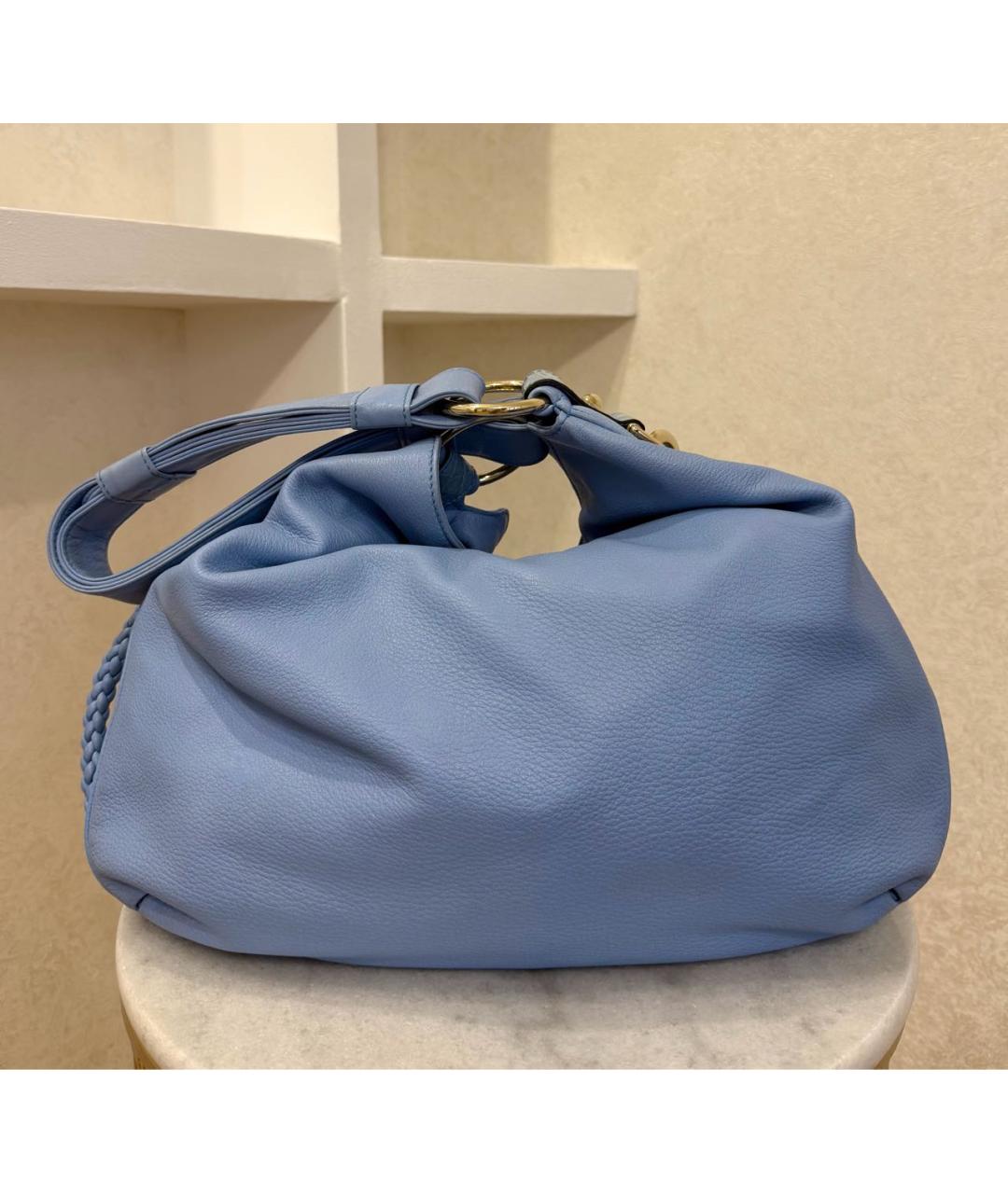 GUCCI Голубая сумка с короткими ручками из экзотической кожи, фото 7