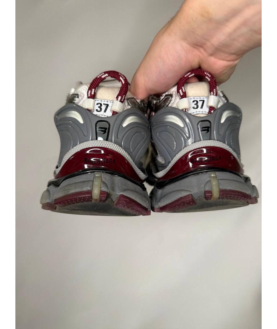 BALENCIAGA Бордовые текстильные кроссовки, фото 3