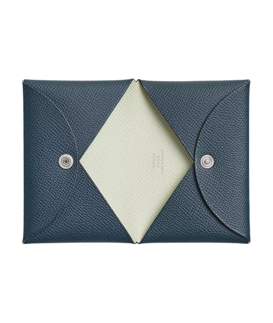 HERMES Синий кожаный кардхолдер, фото 2