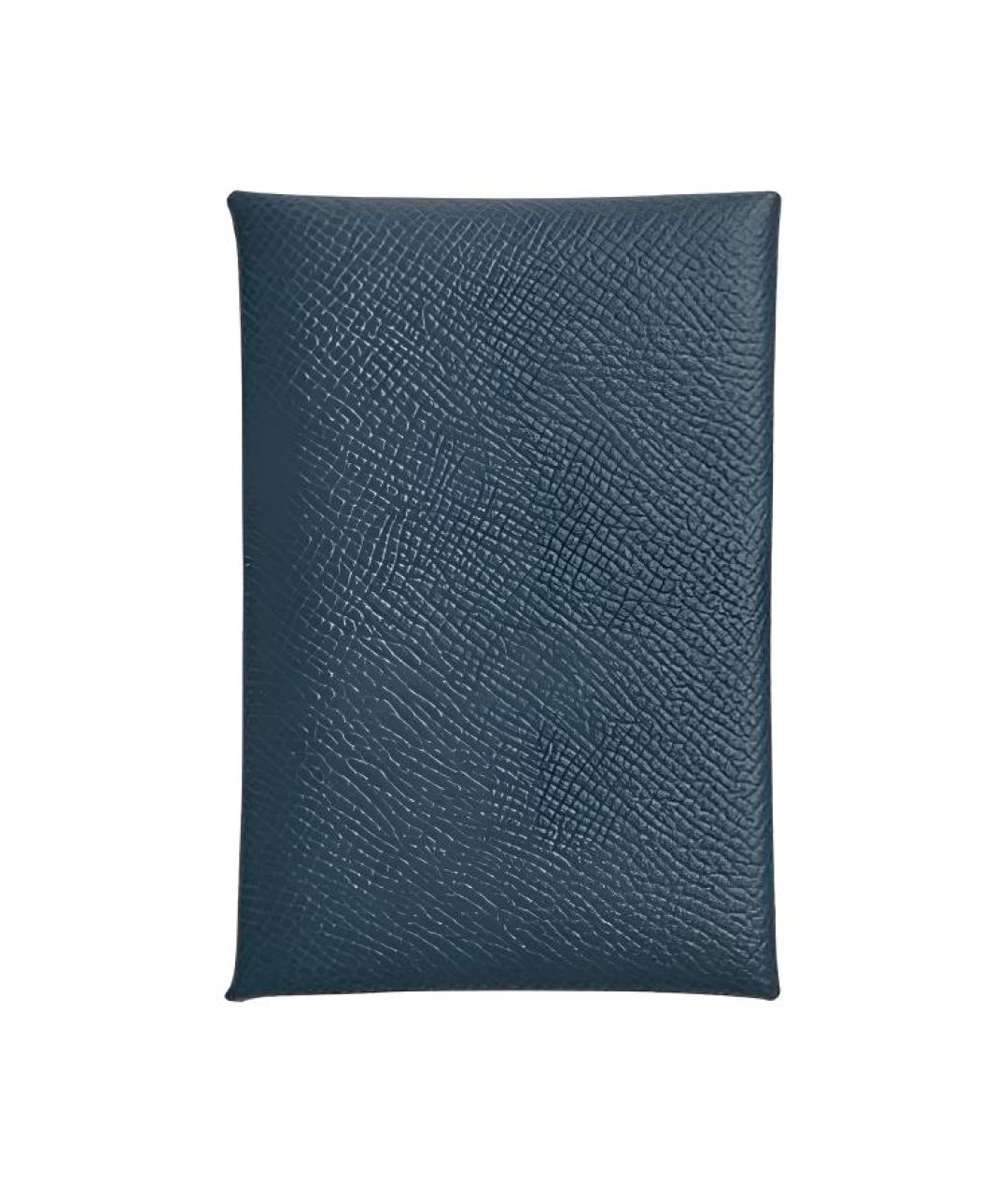 HERMES Синий кожаный кардхолдер, фото 1