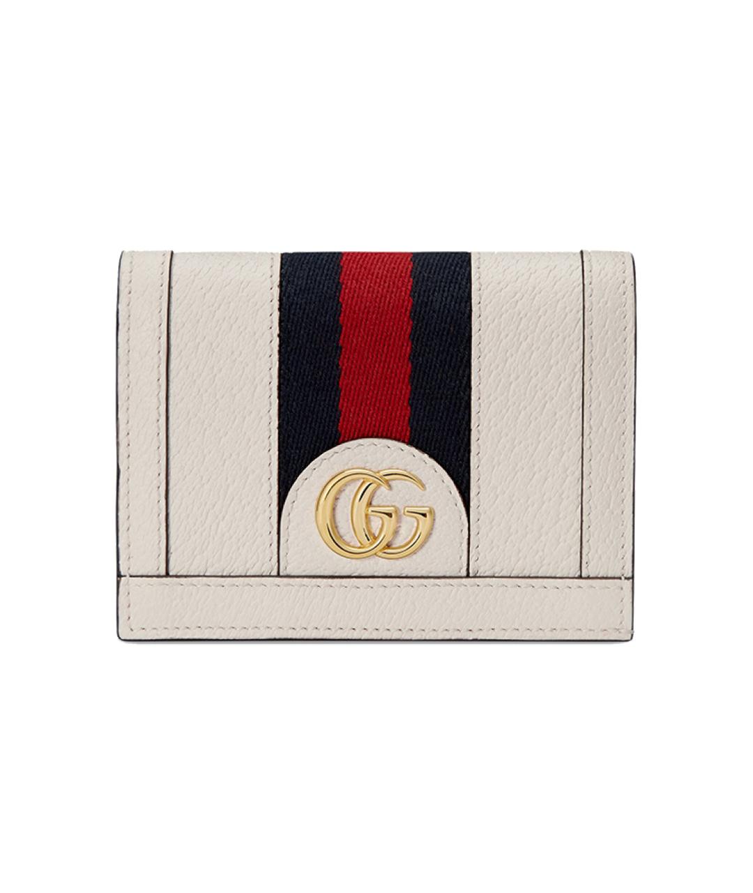 GUCCI Белый кожаный кардхолдер, фото 1