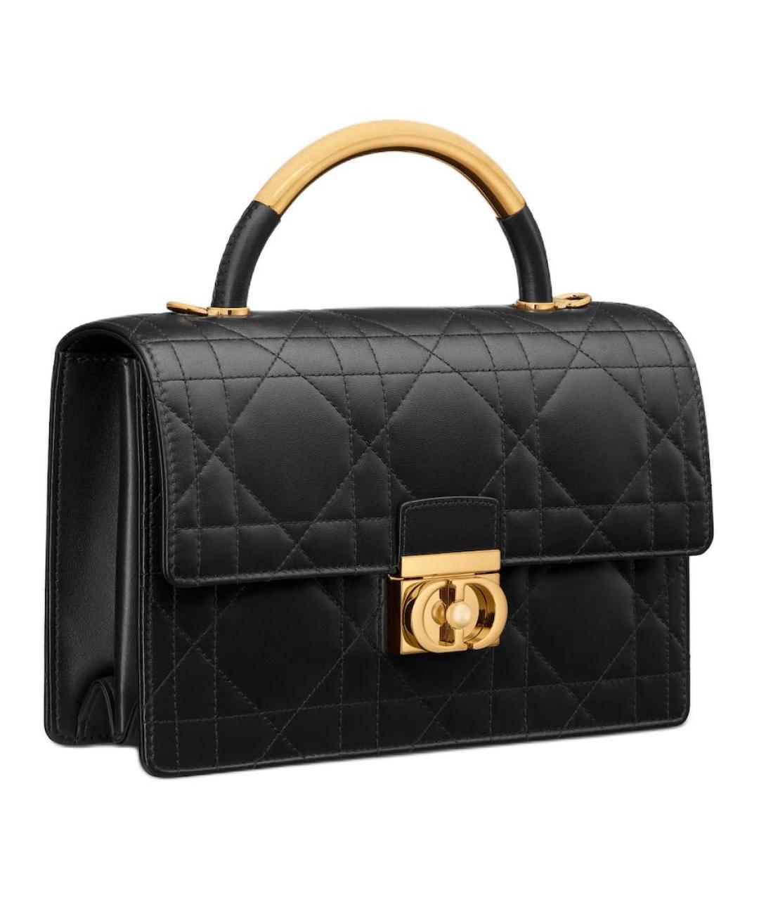 CHRISTIAN DIOR Черная кожаная сумка через плечо, фото 3