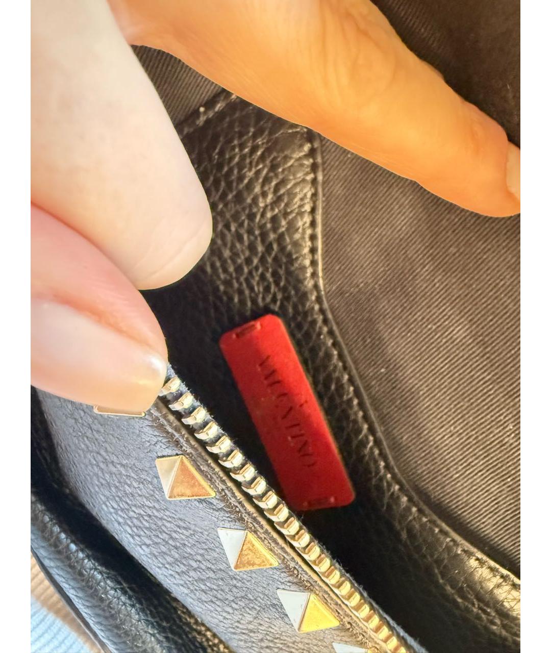 VALENTINO Черная кожаная поясная сумка, фото 3