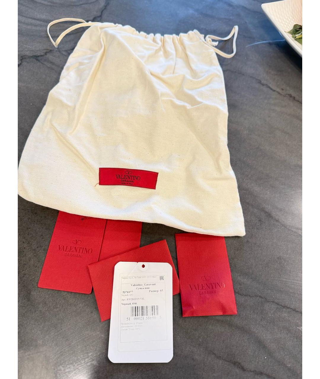 VALENTINO Черная кожаная поясная сумка, фото 7