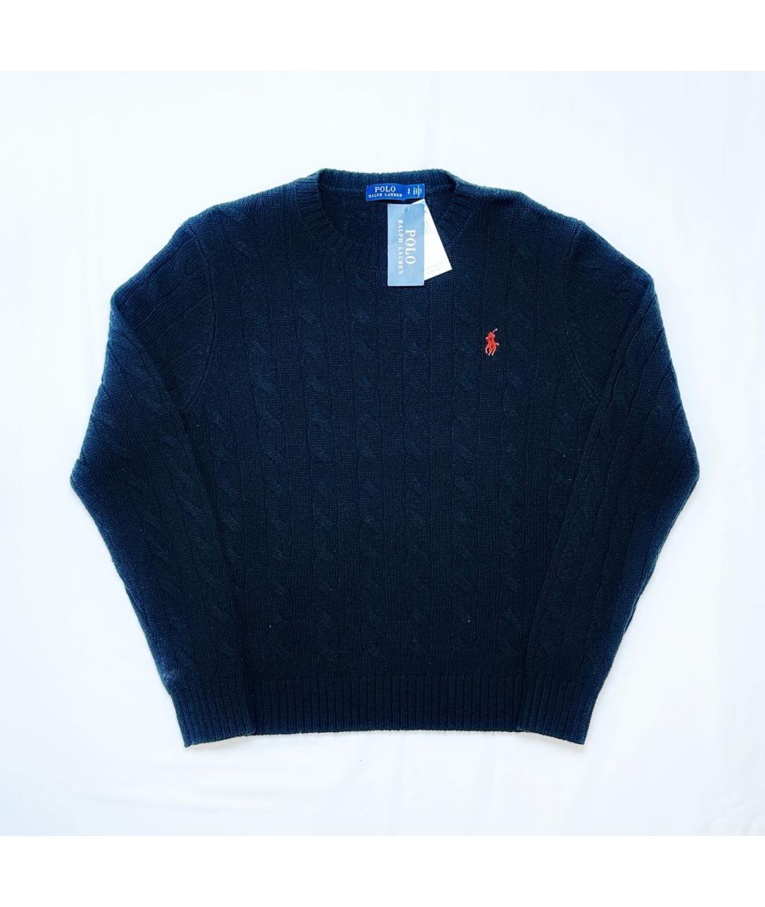RALPH LAUREN Темно-синий хлопковый джемпер / свитер, фото 7