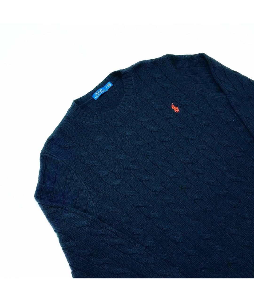 RALPH LAUREN Темно-синий хлопковый джемпер / свитер, фото 4
