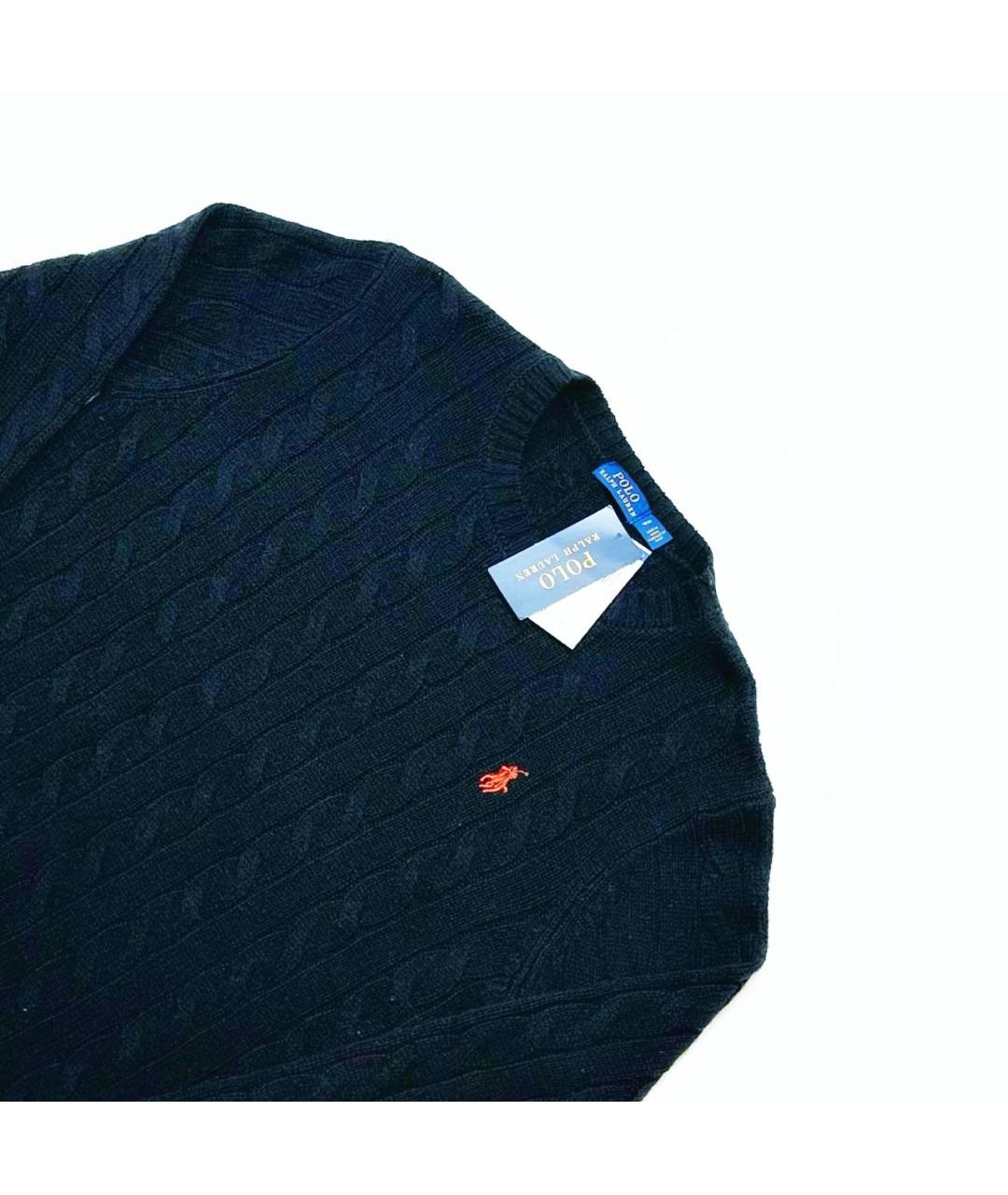 RALPH LAUREN Темно-синий хлопковый джемпер / свитер, фото 3