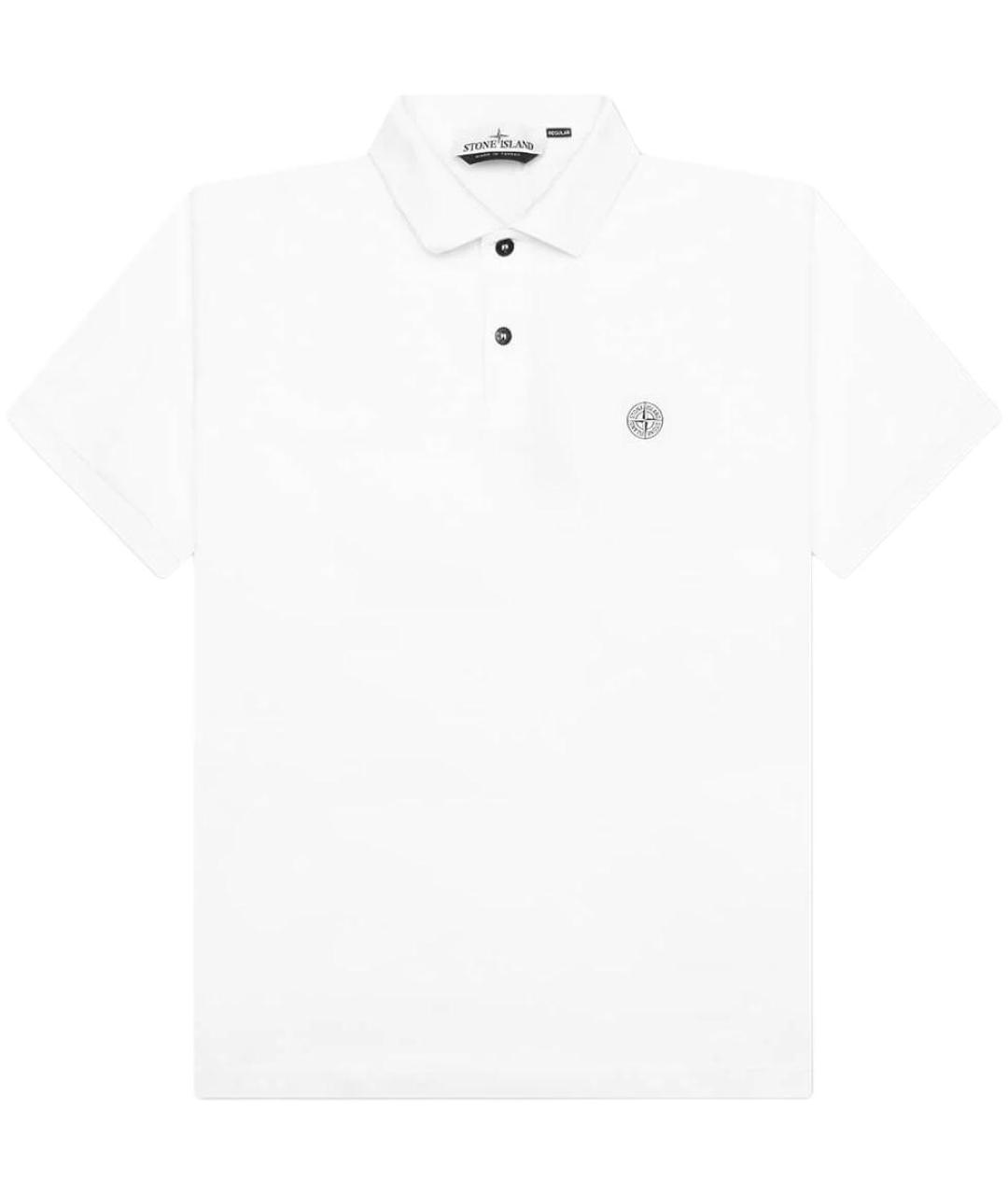 STONE ISLAND Белое поло с коротким рукавом, фото 1