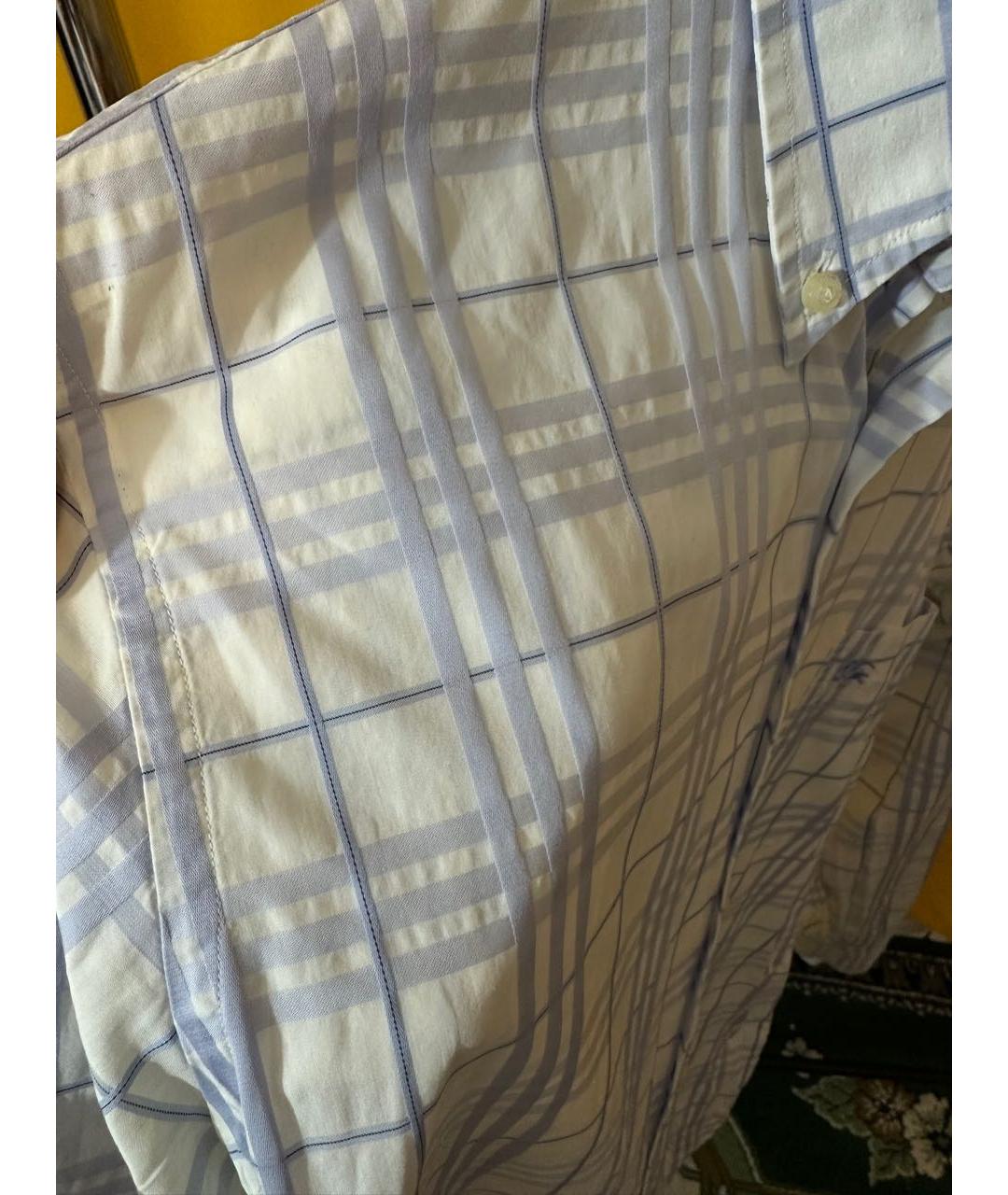 BURBERRY Голубая хлопковая кэжуал рубашка, фото 3