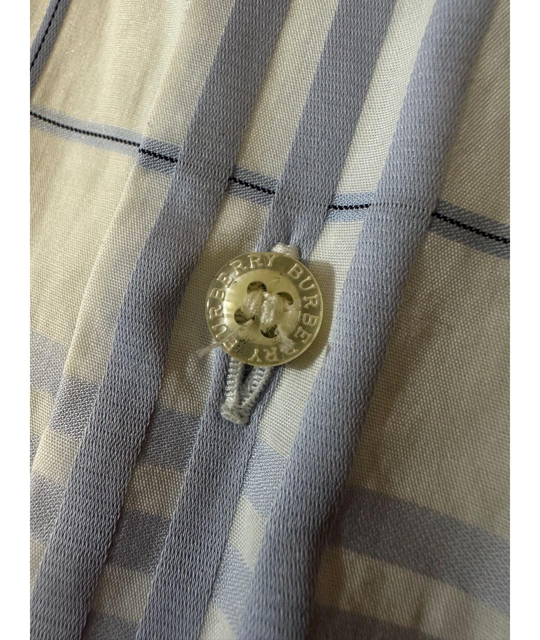 BURBERRY Голубая хлопковая кэжуал рубашка, фото 8