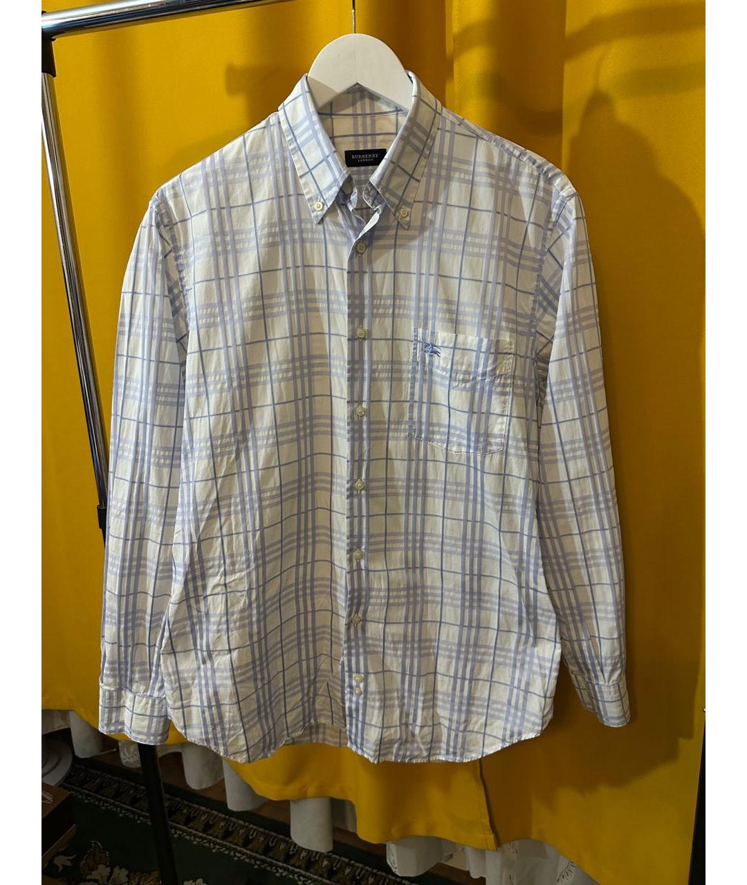 BURBERRY Голубая хлопковая кэжуал рубашка, фото 9