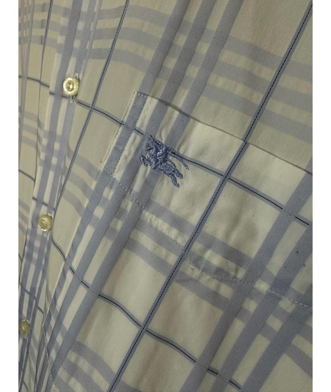 BURBERRY Голубая хлопковая кэжуал рубашка, фото 7
