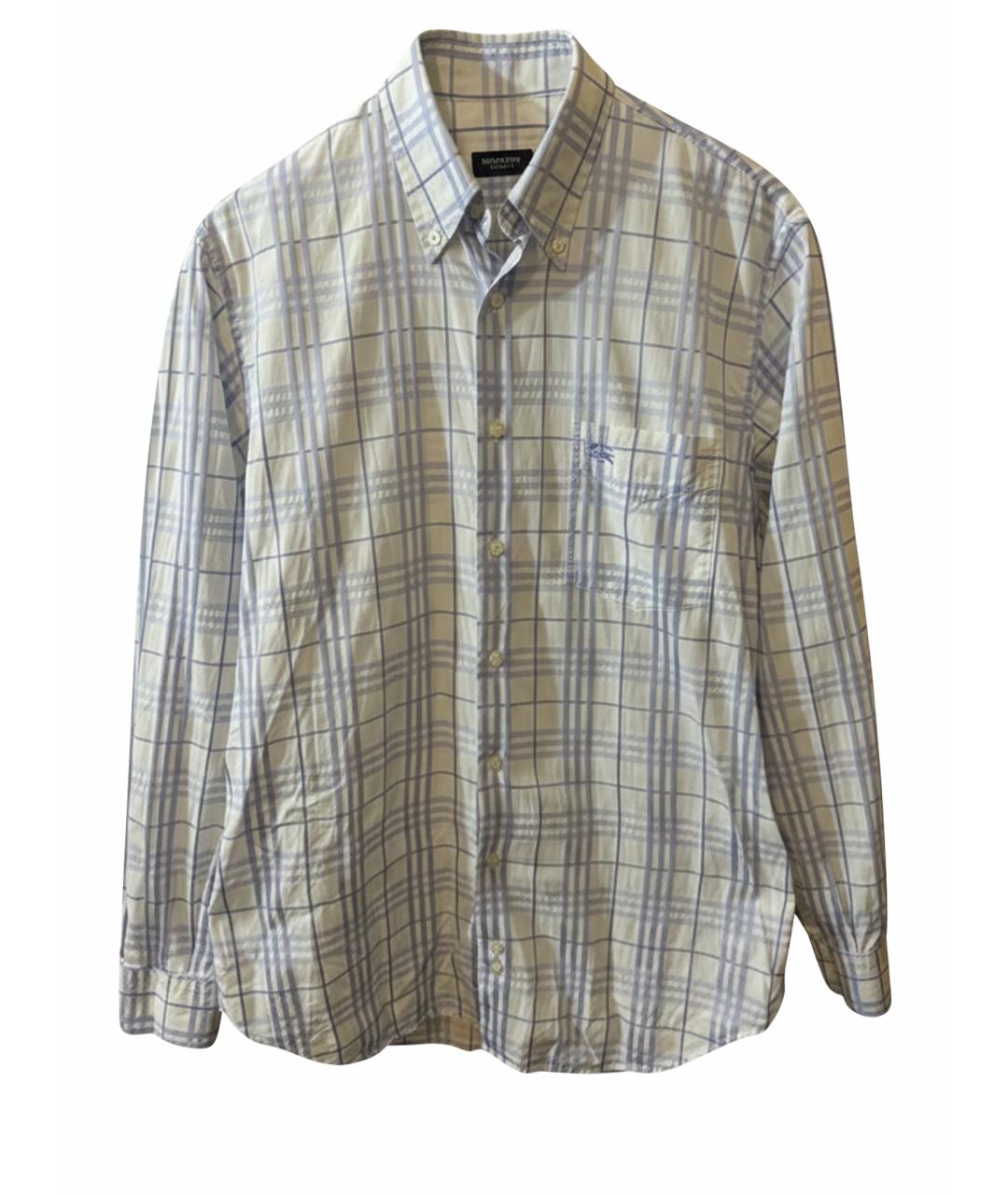 BURBERRY Голубая хлопковая кэжуал рубашка, фото 1