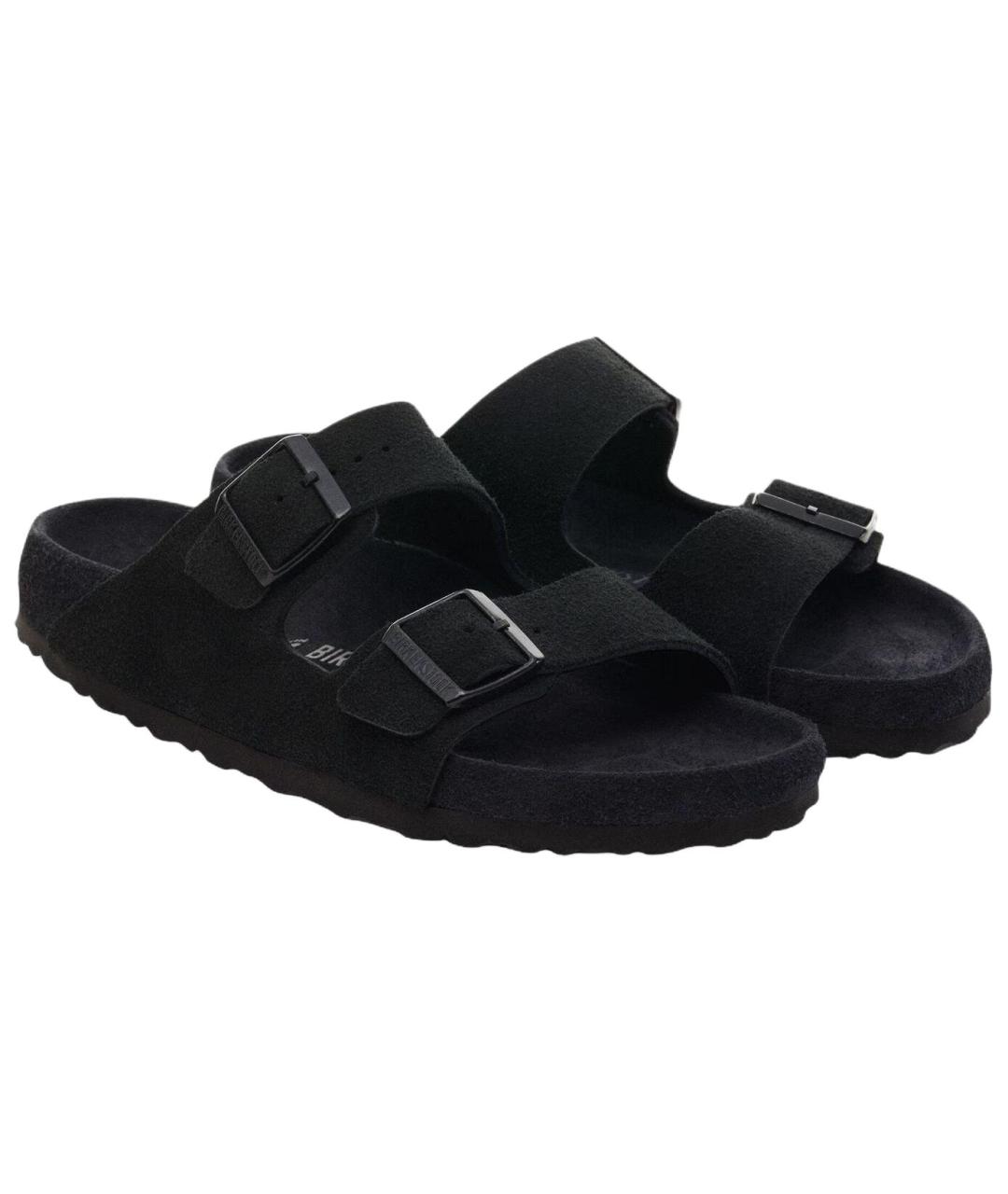 BIRKENSTOCK Черные нубуковые сандалии, фото 3