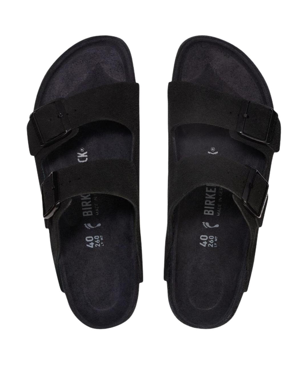 BIRKENSTOCK Черные нубуковые сандалии, фото 4