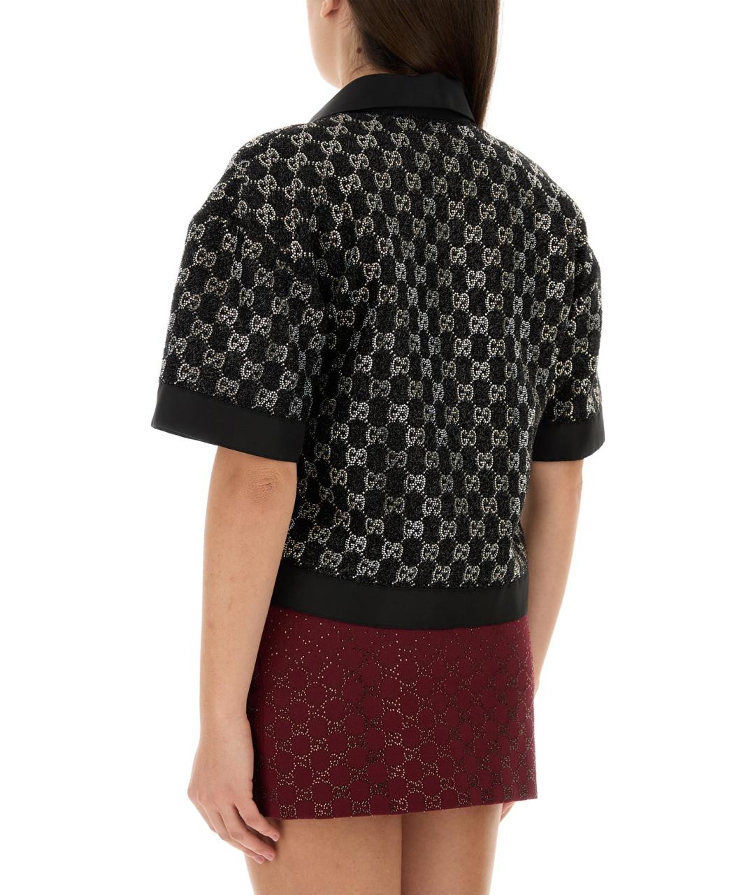 GUCCI Черная вискозная футболка, фото 4