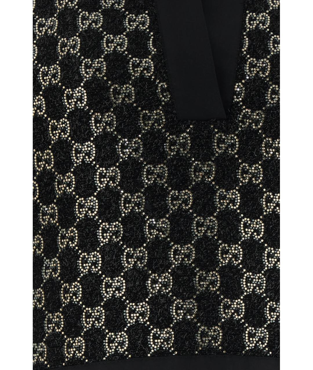 GUCCI Черная вискозная футболка, фото 5