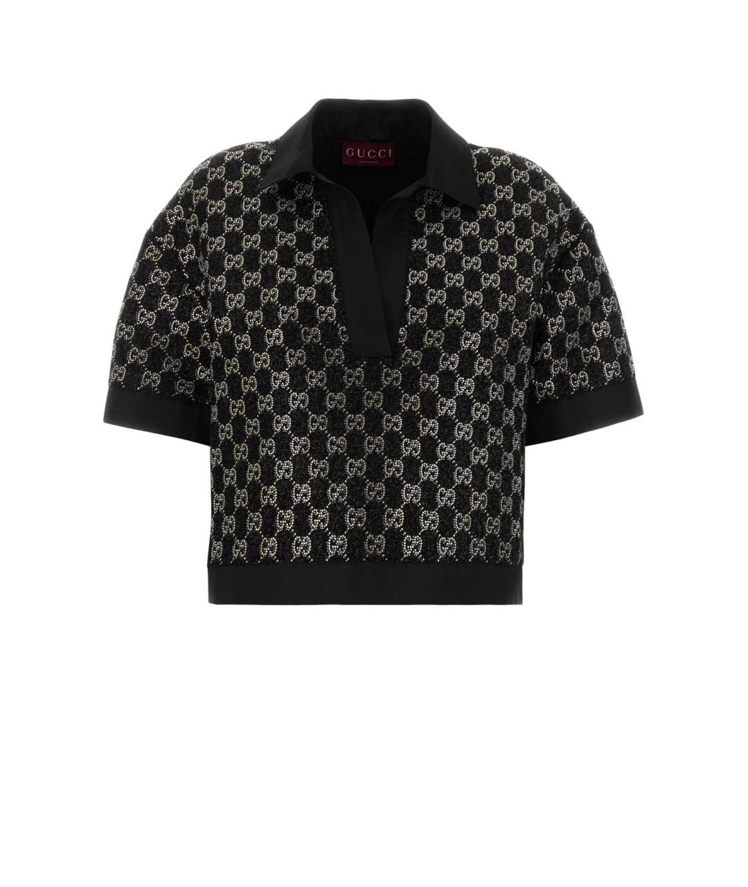 GUCCI Черная вискозная футболка, фото 1