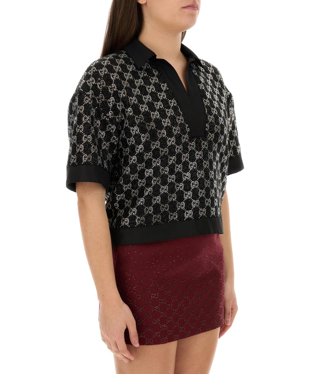 GUCCI Черная вискозная футболка, фото 3