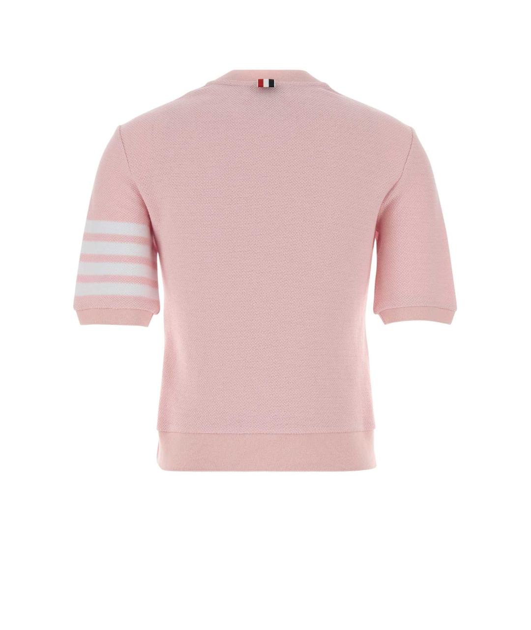 THOM BROWNE Розовая хлопковая футболка, фото 2