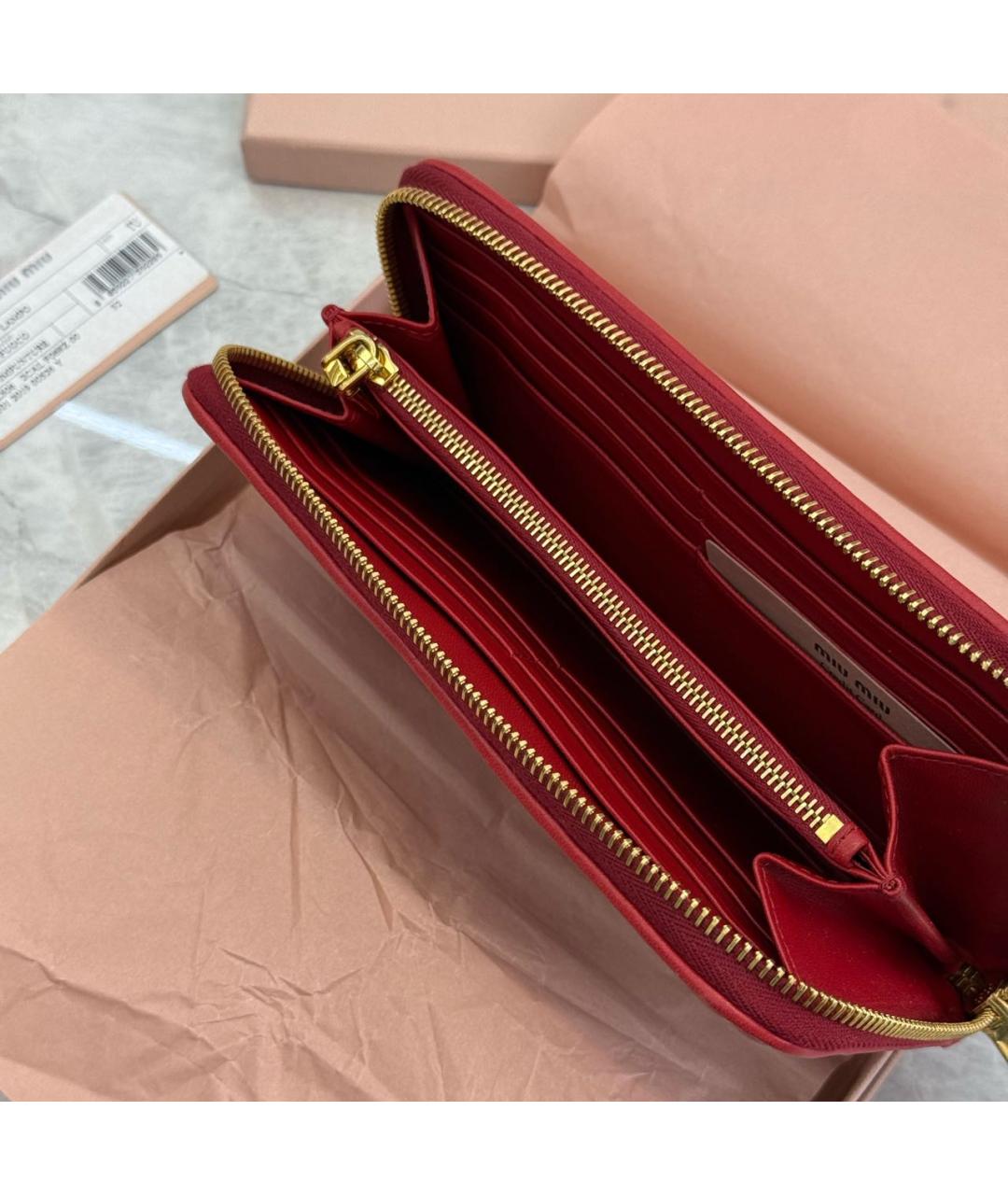 MIU MIU Красный кожаный кошелек, фото 2