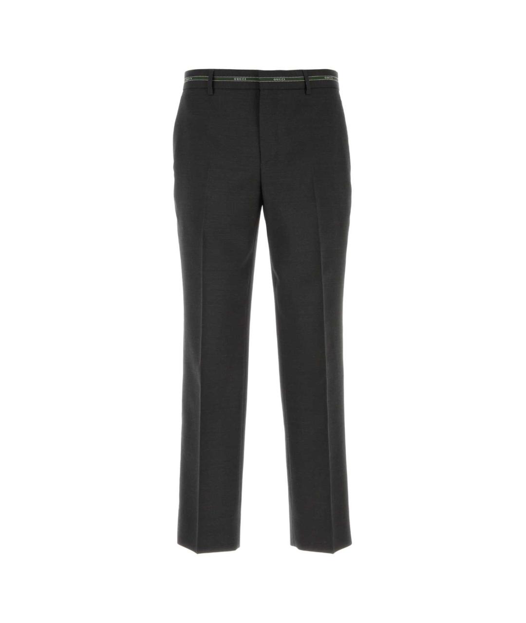 GUCCI Серые шерстяные повседневные брюки, фото 1