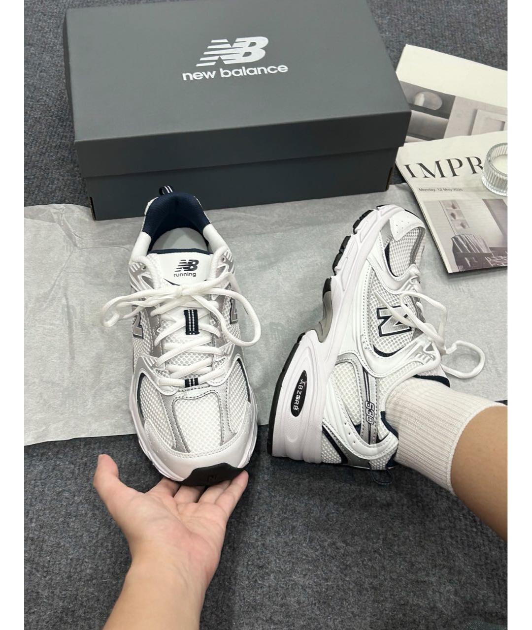 NEW BALANCE Белые текстильные кроссовки, фото 4